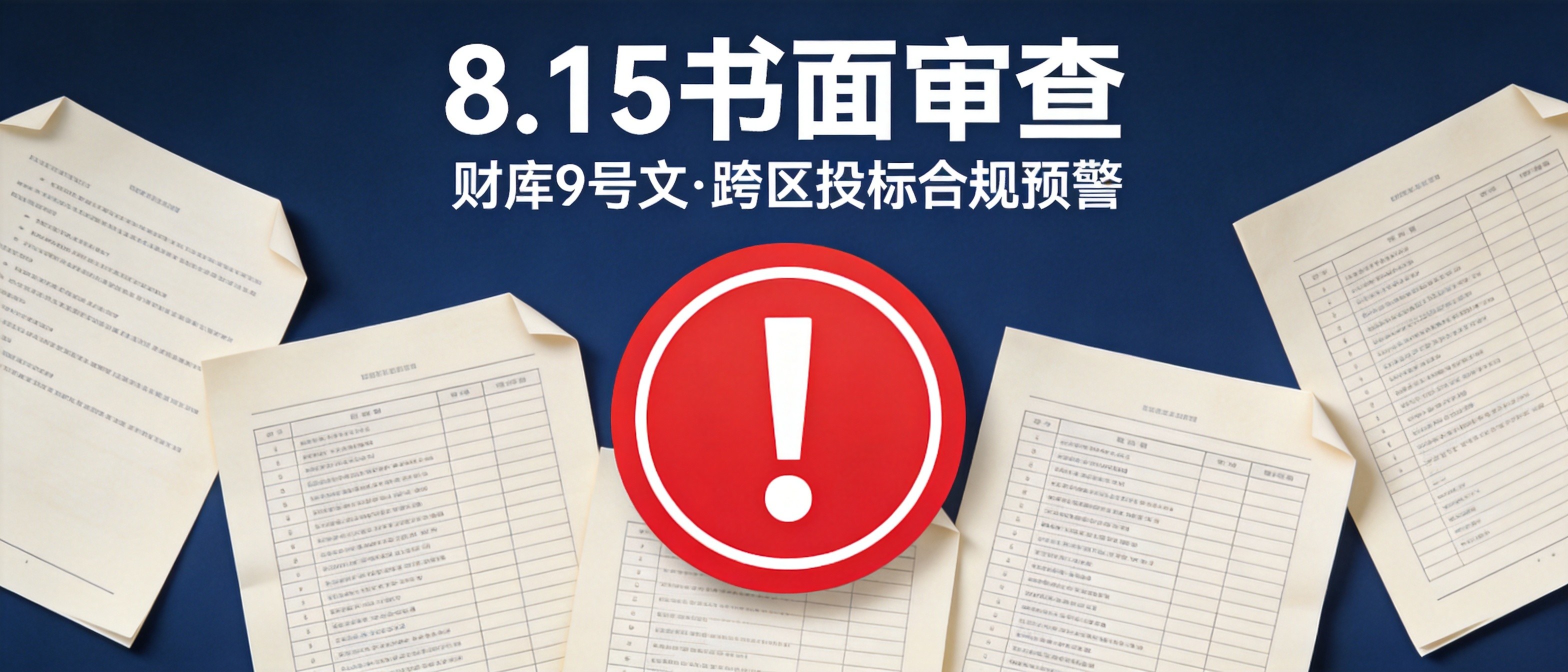 财库9号文8月15日书面审查启动！跨区投标这3个坑踩一个就废标